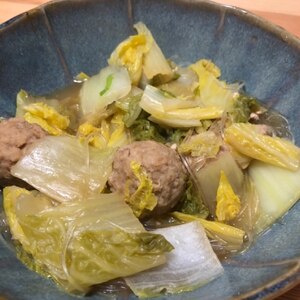 白菜と肉団子の春雨スープ